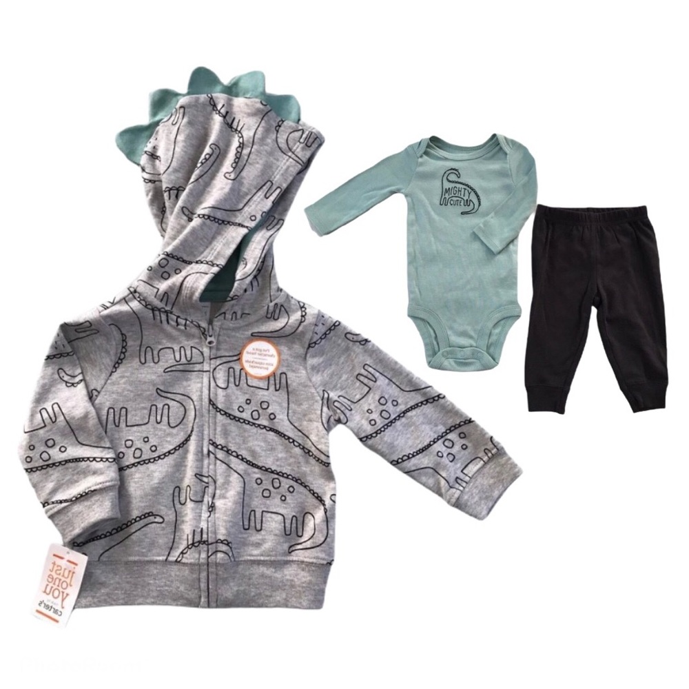 Carter's 6M 3-Piece Dinosaur Set w/ Character Hood
